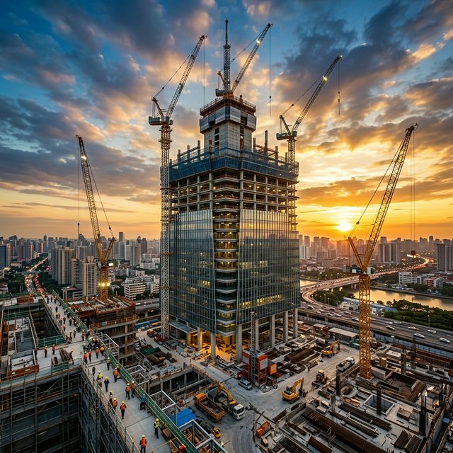 Modern construction site